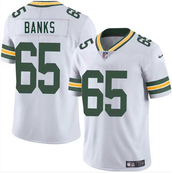 Men & Women & Youth Green Bay Packers #65 Aaron Banks White 2025 Vapor Untouchable Limited Stitched Jersey